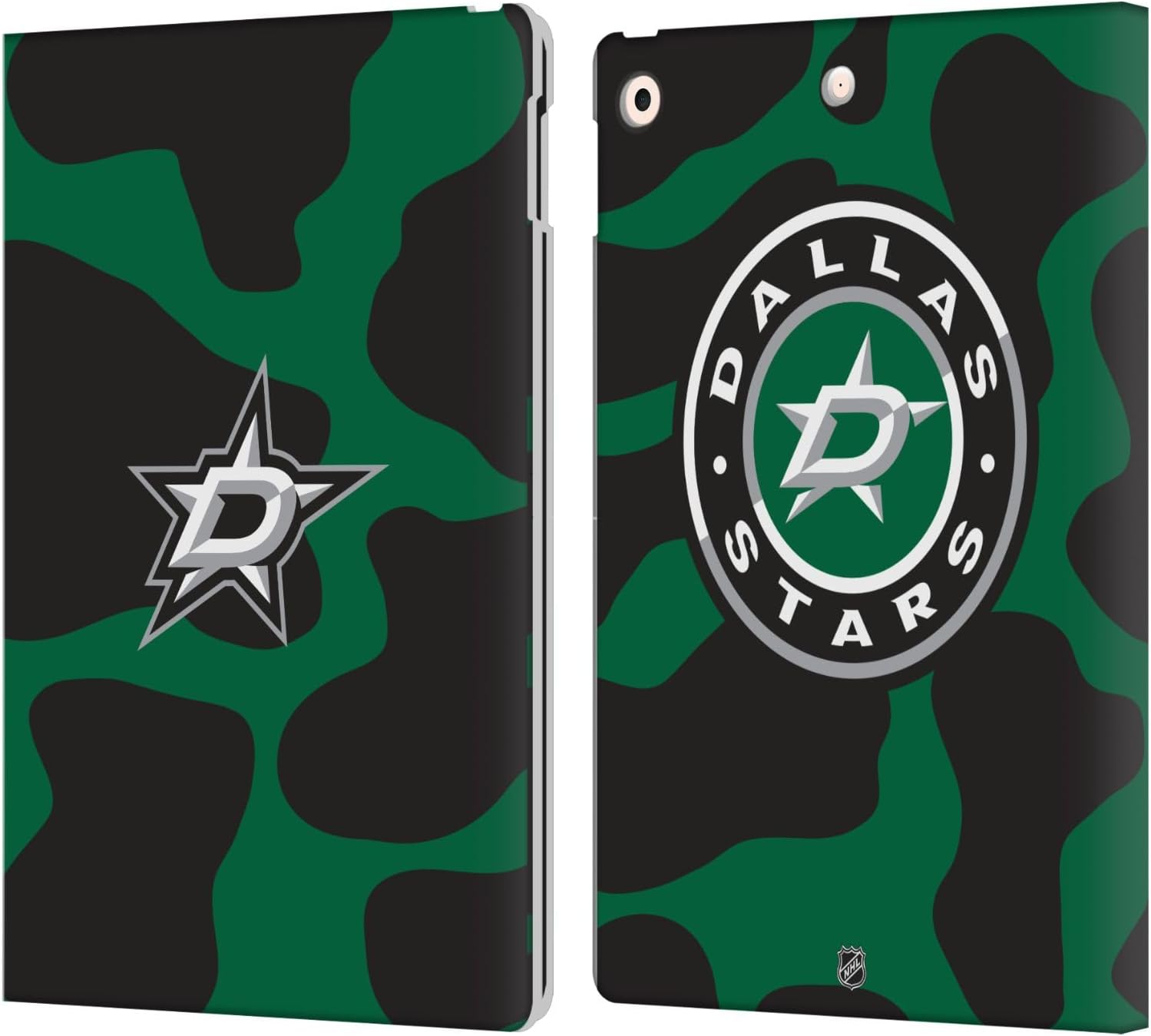 Head Case Designs Officially Licensed NHL Cow Pattern Dallas Stars Leather Wallet Case Compatible with Apple iPad 10.2 2019/2020/2021