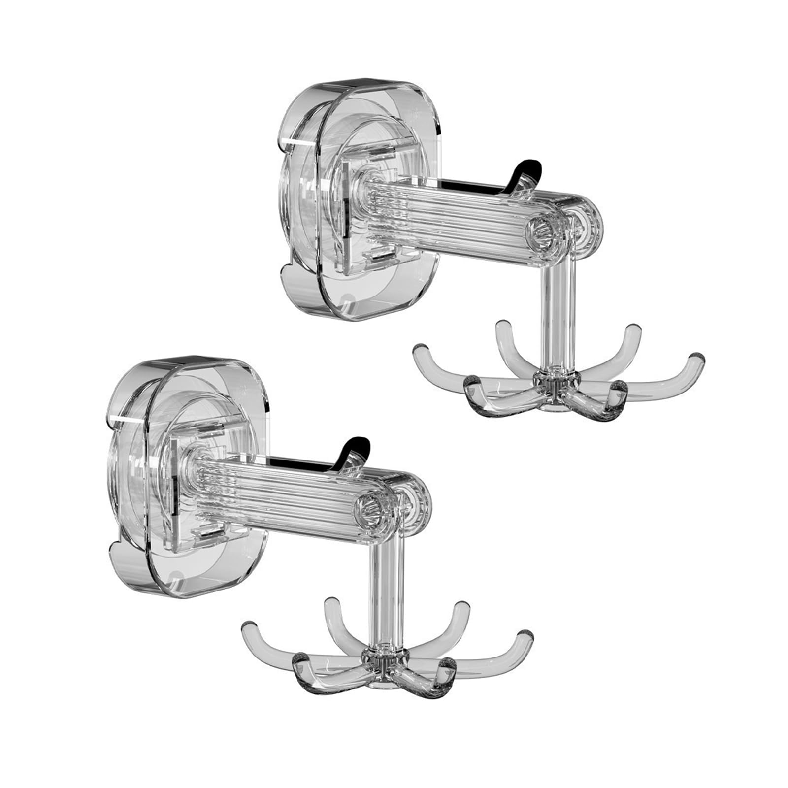 Woedpez 2Pcs Six Pronged Hook Suction Cups 360 Degree Swivels Hangers Multifunctional Rotating Bag Hanger Hanging Storage Rack Strong Adhesive Hooks