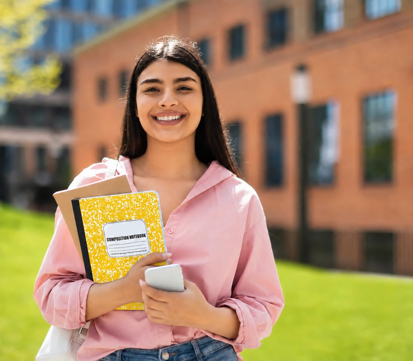 Composition Notebook 12 Pack, College Ruled Paper, Notebooks for School, School Comp Book, 9-3/4 x 7-1/2 Inches, 100 Sheets, 200 Pages Marble Covers - Yellow