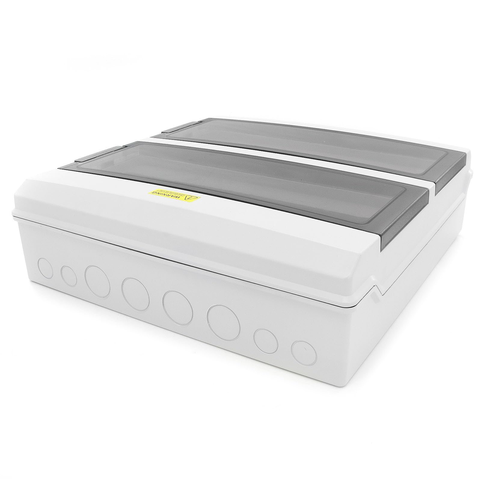 ELS Elektrotechnika Caja de fusibles de superficie IP66 caja de distribución | 36 módulos (2 x 18) de 2 filas con puerta transparente para exterior