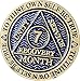 7 Month AA Medallion Antique Bronze Dusty Blue Color Sobriety Chip