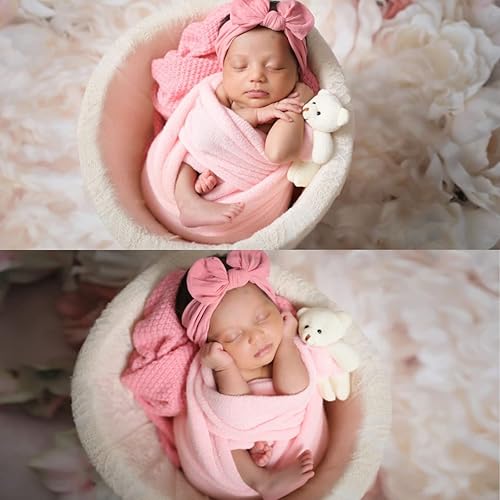 Miniatura 4 de Envoltura para posar recién nacido, accesorios de fotografía para recién nacidos, manta de punto elástico suave hecha a mano para sesión de fotos de
