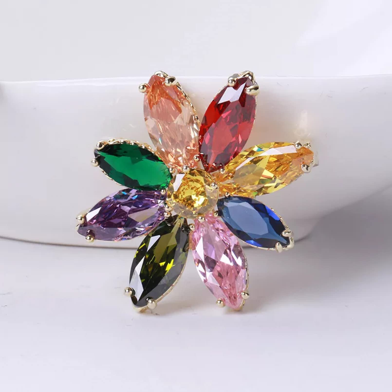 BAJIE-Brosche Bunter Zirkon-Sonnenblumen-Broschen-Schmuck