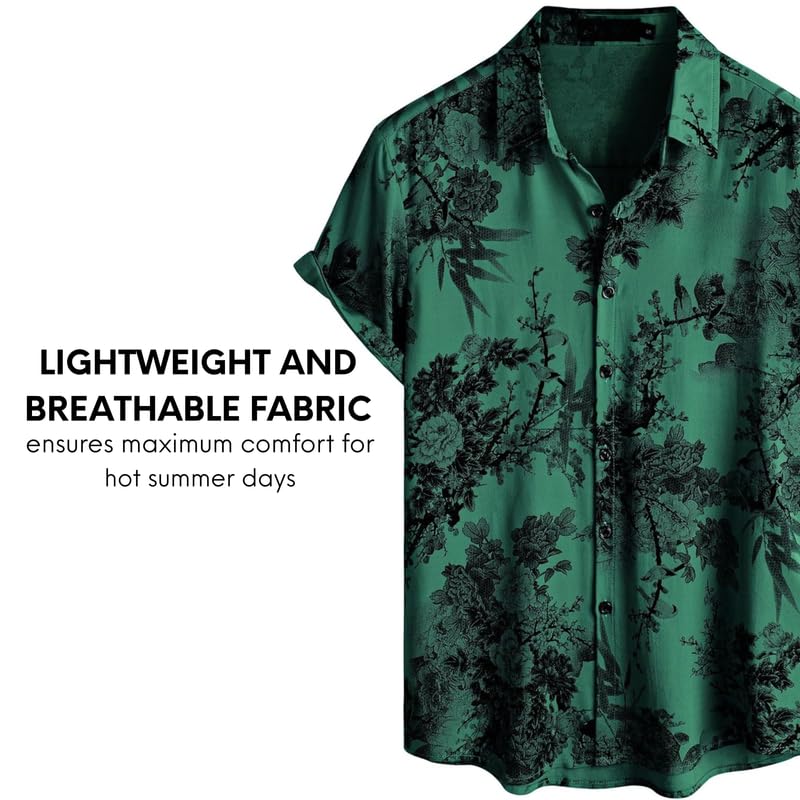 Image of Men's Multi-Coloured Floral Printed Shirt for man | Half Sleeve Cotton Shirt for Men | Summer Shirts for Men