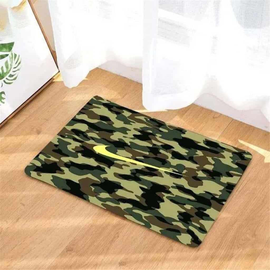 Paillasson extérieur entrée camouflage avec envers antidérapant et fibres grattantes