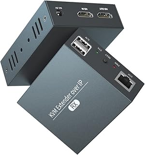 MOOKEENONE 150M HDMI KVM Extender 4K@30HZ HDMI Repeater Mouse Keyboard Extender CAT5e CAT6 Ethernet Cables Splitter Support Mouse Keyboard