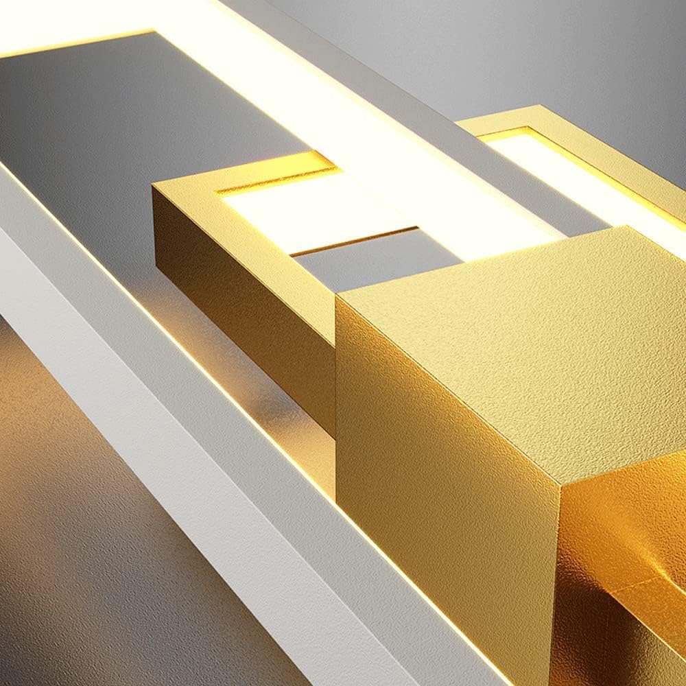 Nordic Light Luxury LED Wall Sconce Gold Dimmable Up Down Wall Light Linear Industrial Fixture Geometry Contemporary Black White Bedside Wall Mounted Lamp for Bedroom Hallway Living Room