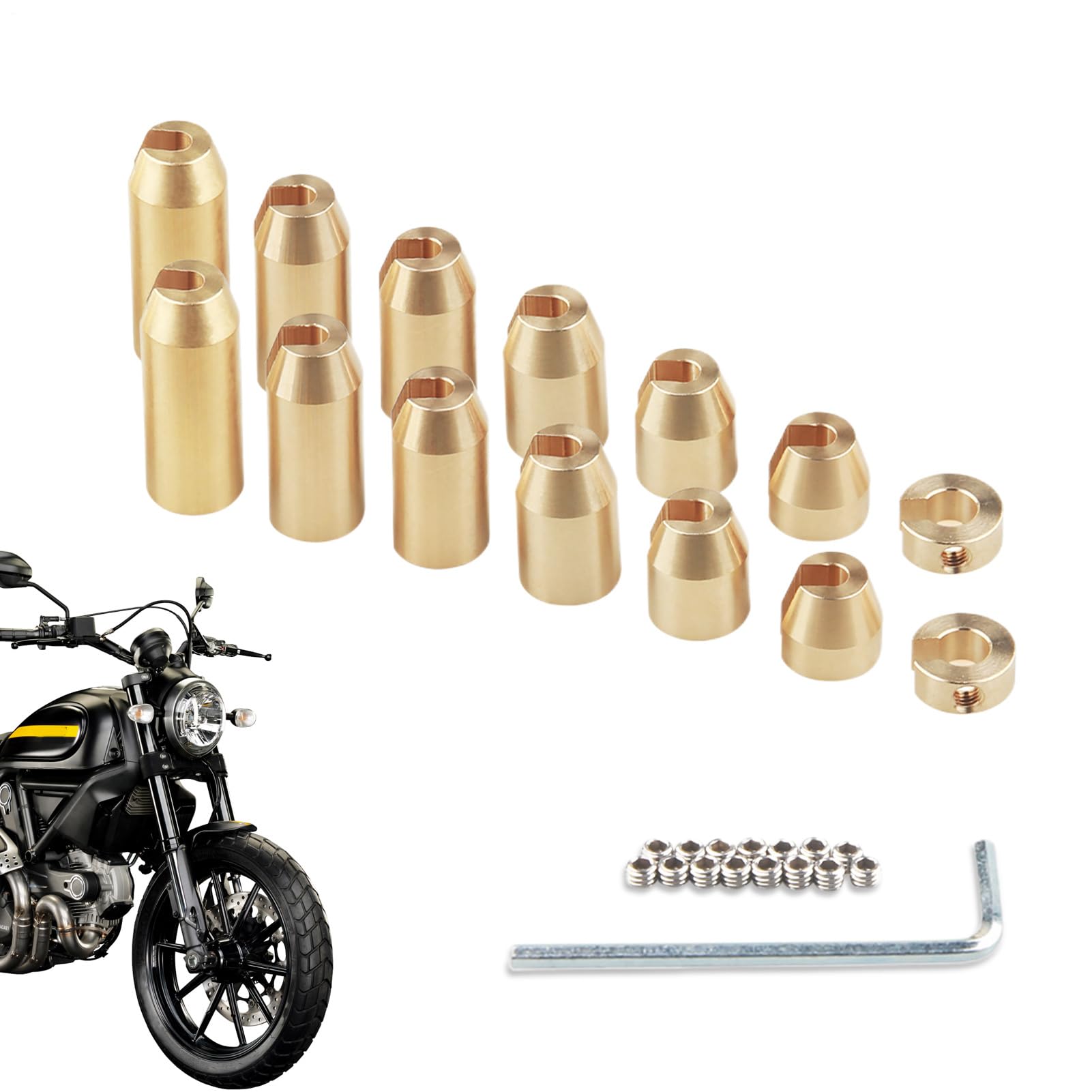 Pesos Para Radios De Moto, Herramienta Reutilizable De Relleno Y Reemplazo Para Radios De Moto, Kit De Contrapesos De Latón De Ruedas, para Hogar Garaje Taller Turismo Carretera Desplazamiento