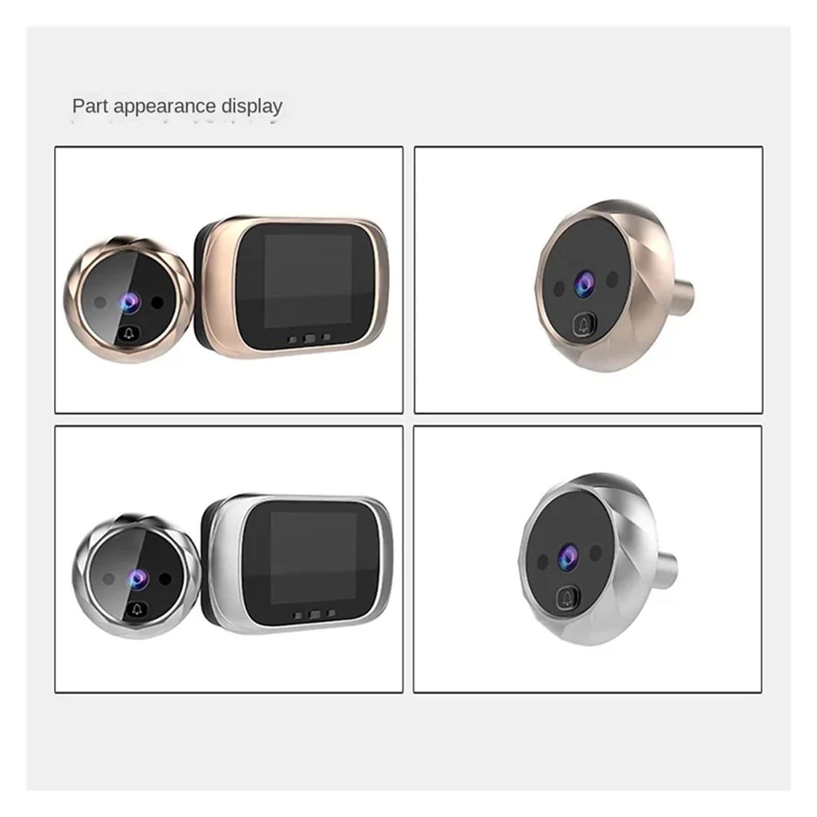 Inteligentny wideodomofon Cyfrowy LCD 2,8-calowy wideodomofon z wizjerem, kamera monitorująca drzwi, 90-stopniowy dzwonek do, wykrywanie ruchu, trwały domu, biura