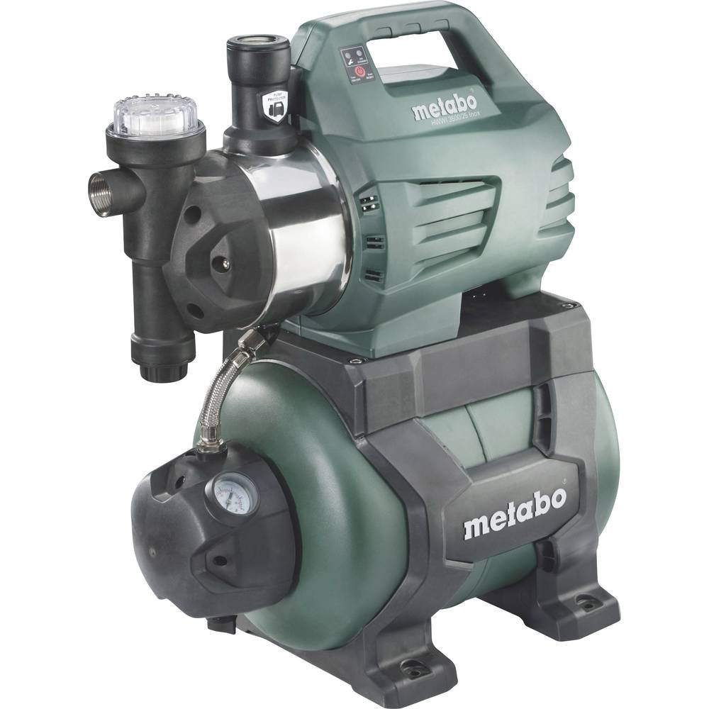 Metabo Hauswasserwerk HWWI 3500/25 Inox – 600970000 – Nennaufnahmeleistung: 1100 W – Max. Fördermenge: 3500 l/h – Ideal für 1-2 Regner – Max. Förderhöhe: 45 m – 4,5 bar