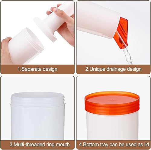 Miniatura 4 de Chengu Botellas de jugo de frutas de 34 onzas, suministros de barra de licor de plástico con vertedor de botellas de acero inoxidable, boquilla