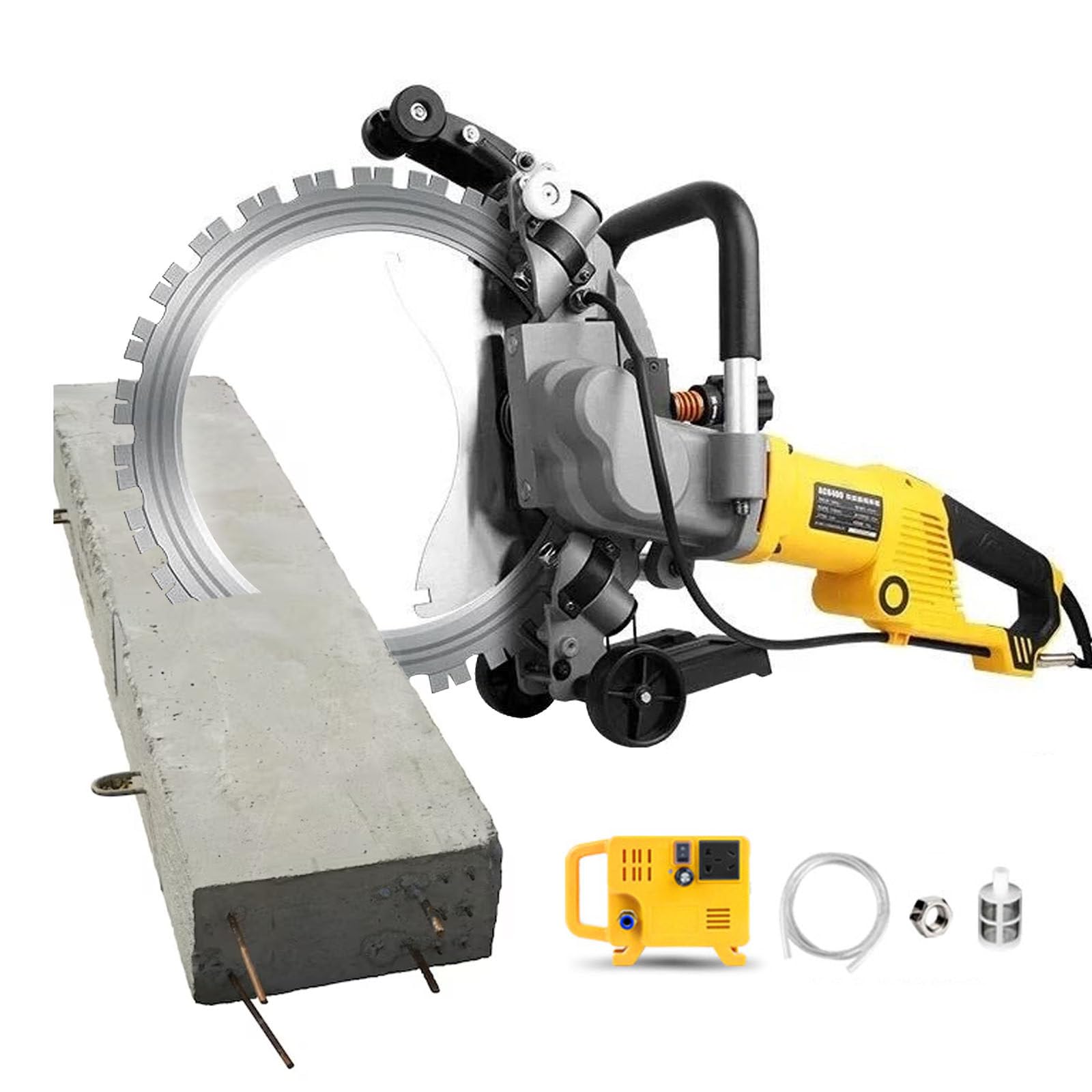 Sierra de Corona Eléctrica para Hormigón 5000W | Discos 400mm/500mm/600mm | Profundidad 29cm/39cm/49cm | Corte Húmedo/Seco para Hormigón, Granito, Armadura | Construcción, Demolición & Renovación,M