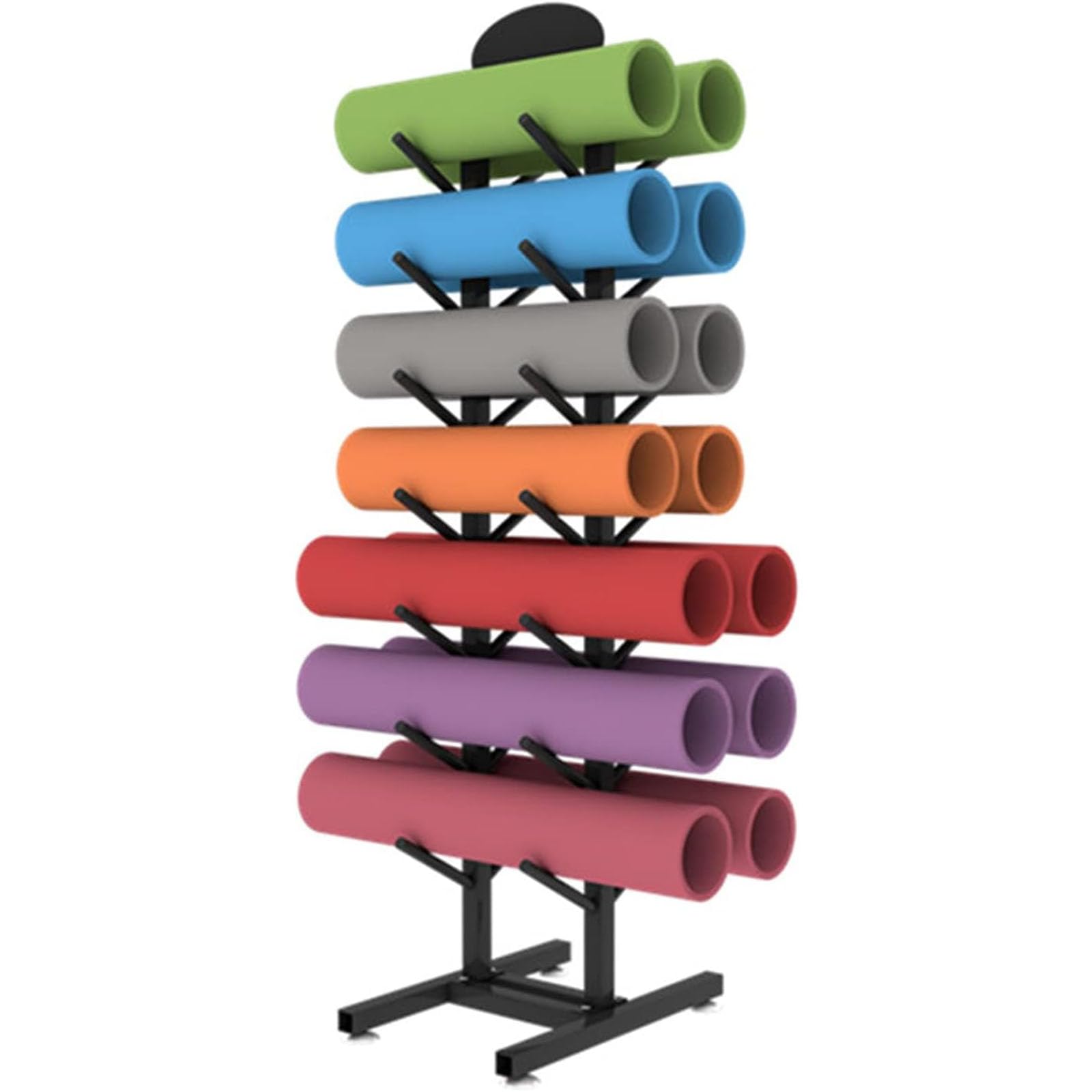Grand support tapis de yoga autoportant noir avec base stabilisatrice
