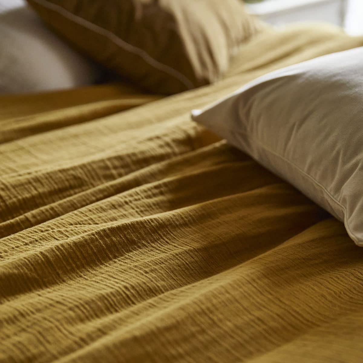 Essix Duvet Cover - Washed Cotton Gauze - Tenderness - Camel - 140 x 200 cm - Image 4