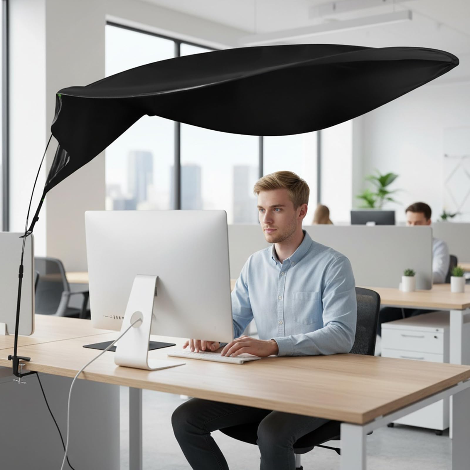 - Lar - Baldacchino da scrivania con blocco della luce, per dipendenti, professionisti IT, studenti, call center a casa, ospedali, aule, per migliorare la concentrazione e la produttività