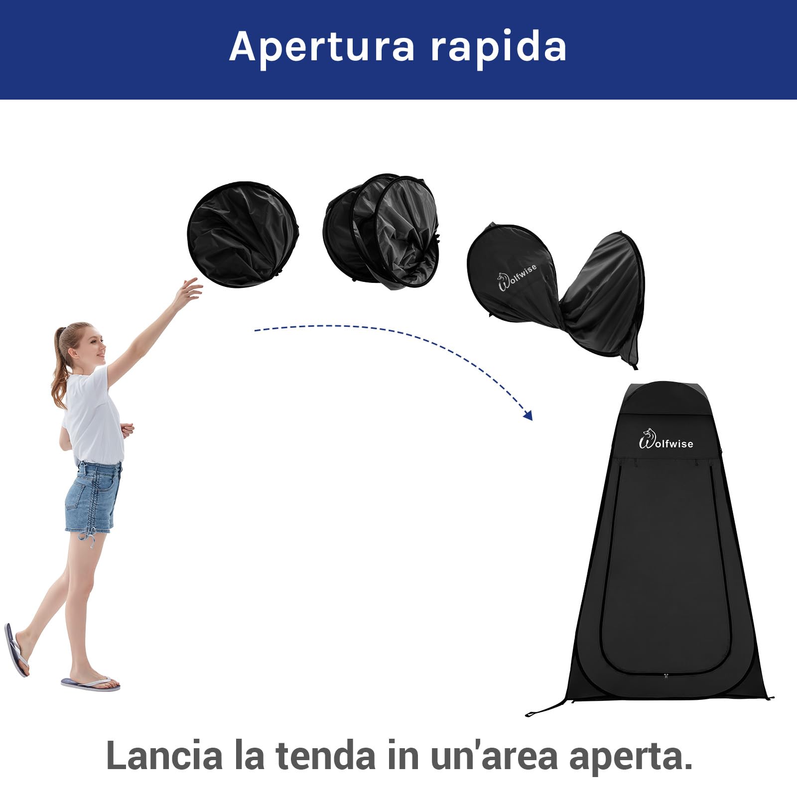 WolfWise Tenda Istantanea Pop-Up Privato Portabile per Campeggio Spiaggia Bagno Spogliatoio Doccia Riparo