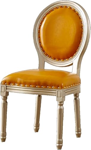 Juego de 4 sillas de comedor de campo francés, sillas de comedor tapizadas de granja, silla de cocina con respaldo redondo y patas de madera, silla