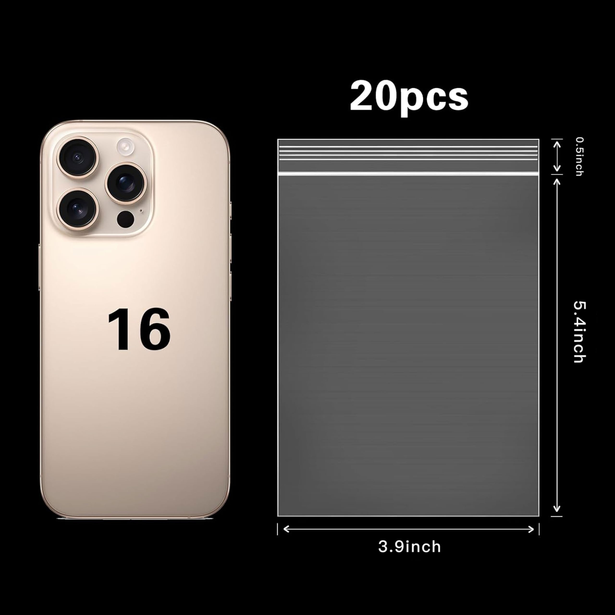 MysticHome Small Clear Plastic Ziplock Bags -4''X6'' 20 Pcs Jewelry Bags for Small Business - Reusable, Resealable, Perfect for Packaging and Storage(clear)