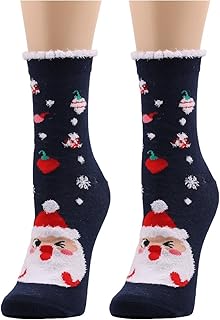 Calcetines para mujer, calcetines de Navidad, divertidos y coloridos, calcetines deportivos, transpirables, calcetines de peluche, regalos personalizados, D, Talla única