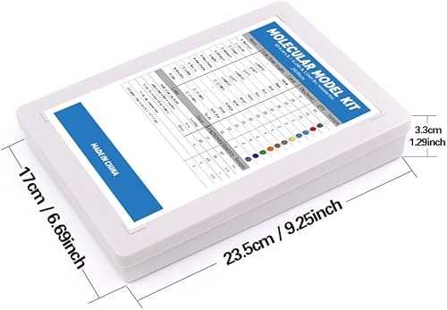 Miniatura 52 de Swpeet Kit de modelo molecular de 252 piezas para modelo molecular inorgánico y orgánico para maestros y estudiantes, 86 átomos, 153 enlaces, 12