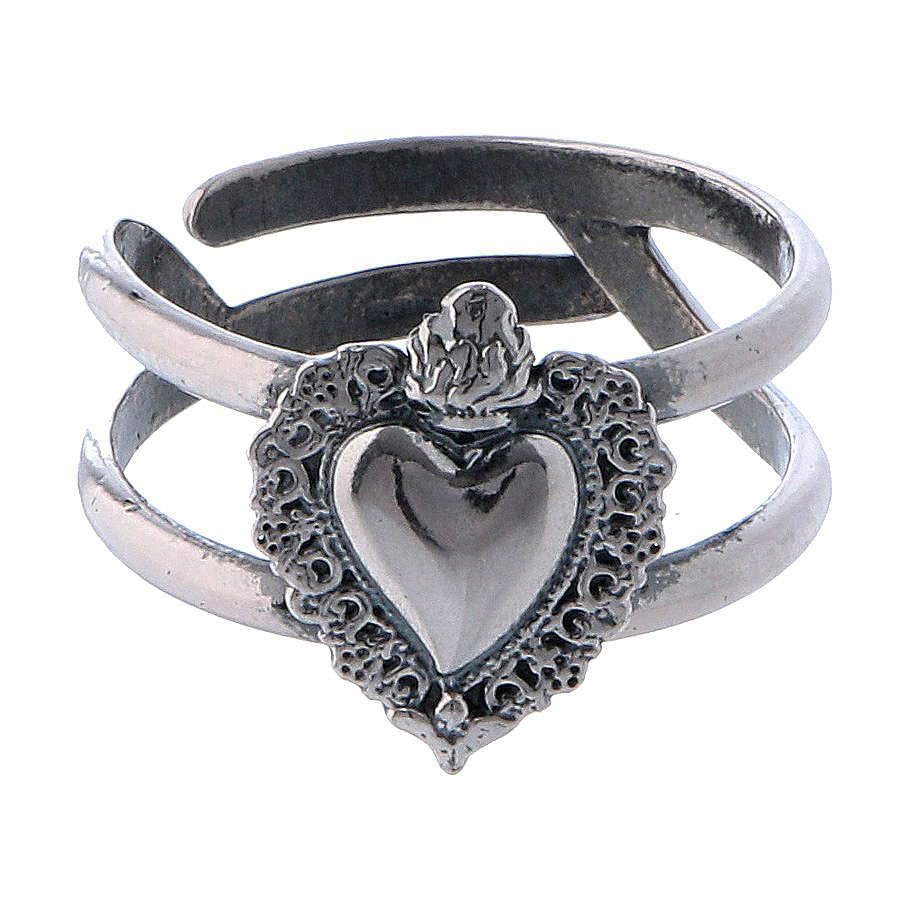 Silver Ring with Votive Heart