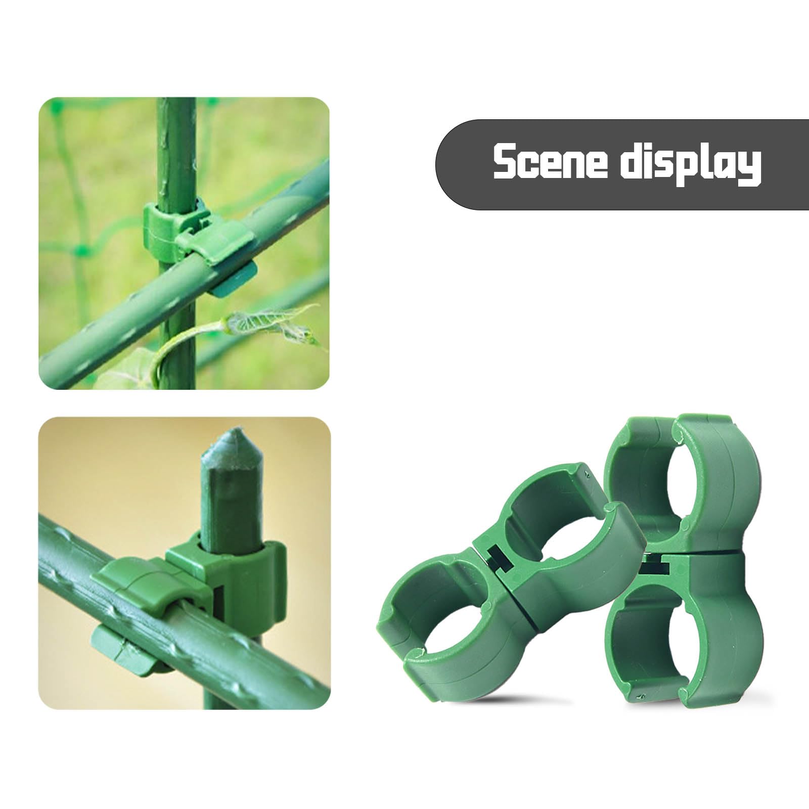 50 conectores de varilla para plantas, clip para plantas, clip multifunción para jardín, soporte para plantas (11 mm)