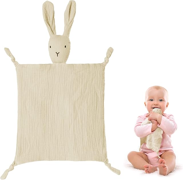 Vicloon Baby Comforters Rabbit Baby Blanket, Baby Comforters Blanket, Baby Girl Boy Comforter Blanket, Infant Toddler Cuddle Snuggle Toy Blankets for Nursery Strollers, Cribs, Car Seats (Orange)