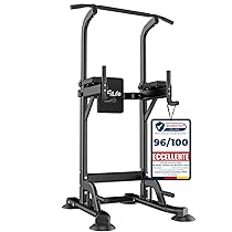 DH FitLife Power Tower Dip Station, Attrezzatura sportiva con barra per trazioni, barre e allenamento della schiena, Stazione di forza, Stazione fitness, Power Rack, Allenamento di forza a casa