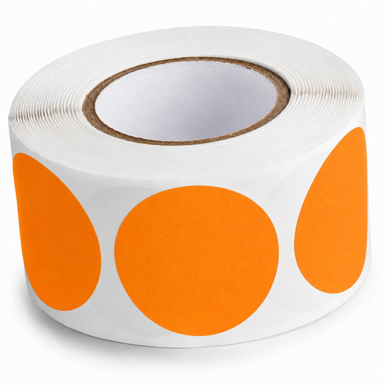 Fluorescent Orange Round Inventory Labels by Glownary – 1.5 Inches, Paper, Orange, Pack of 500, Model 323fo112bc