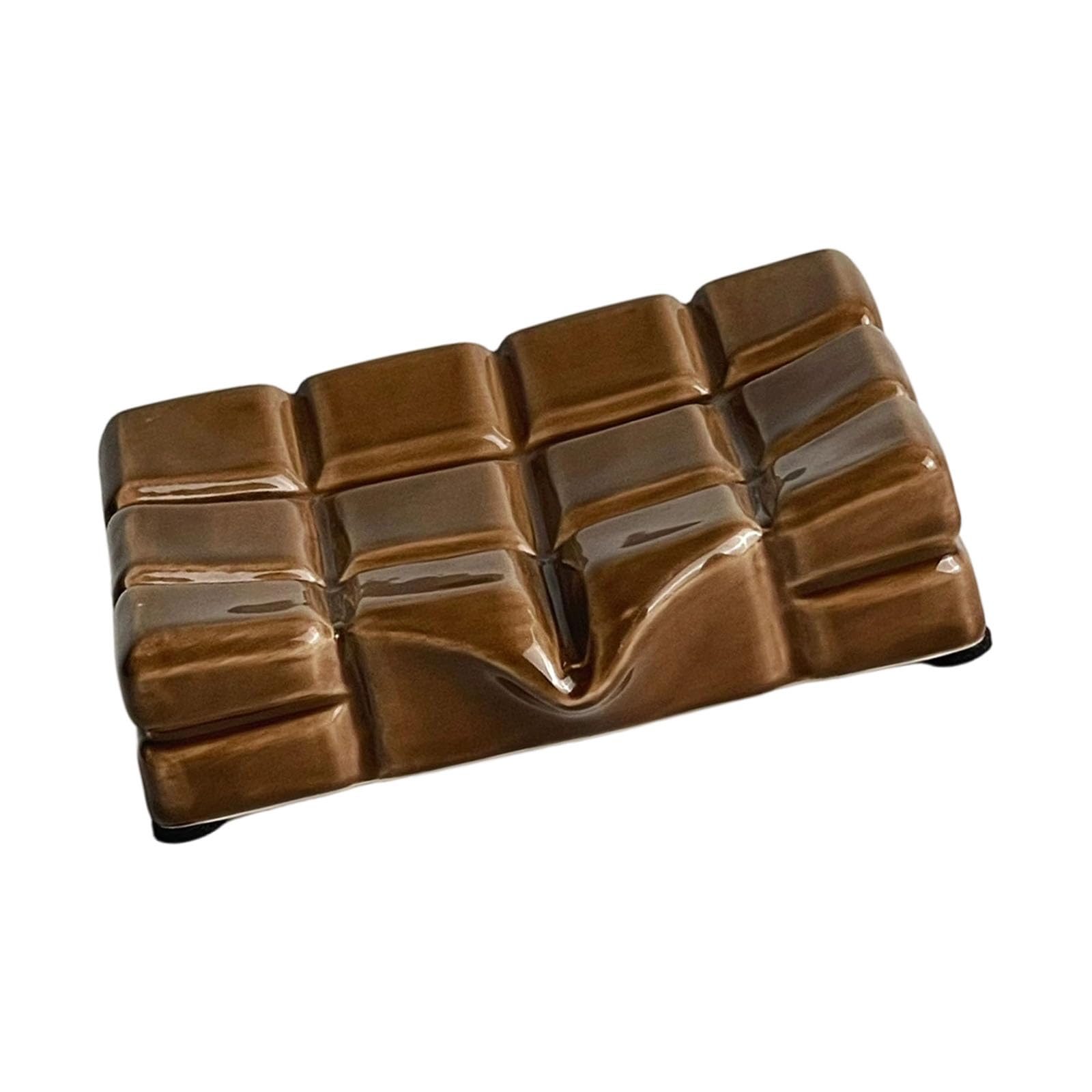 Mekalero H Ceramic Chocolate Shaped Soap Tray Older For Bathroom And Kitchen Sink Case Foaming Soap Dispenser Draining Storage Rack Wit Drain