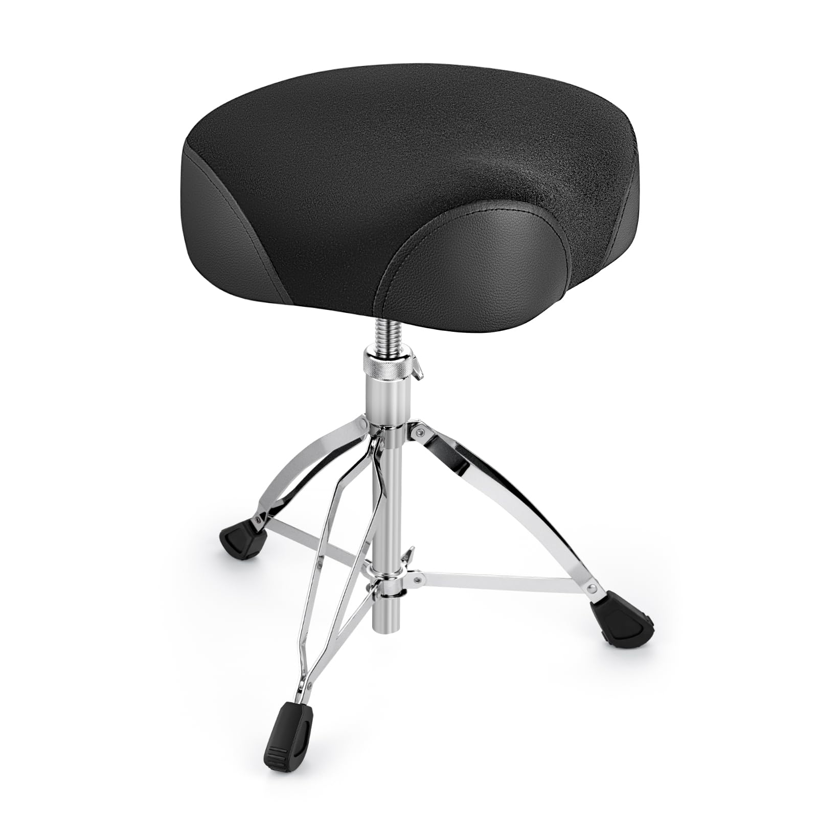 SONICAKE Tabouret de Batterie Selle Réglable en Hauteur de 46-64cm Noir