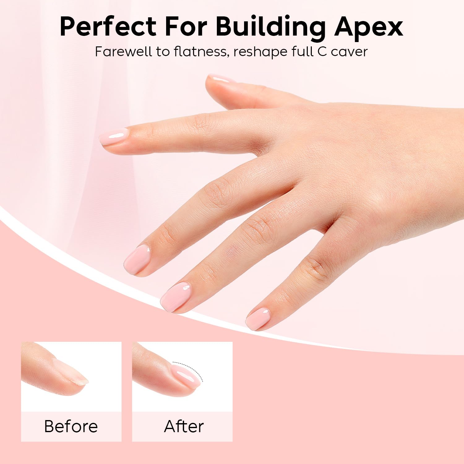 Nicedeco 4 in 1 Professionale Base Rubber Gel Kit Smalto Semipermanente Nudo per Unghie UV LED Soak Off Gel Set 37, 6X8ML