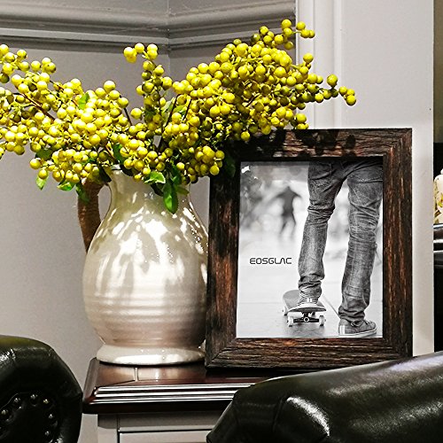 Eosglac Rustic Picture Frame 5X7, Weathered Dark Brown Reclaimed Look Wooden Photo Frame, Tabletop Or Wall Mounting Display #TOP7