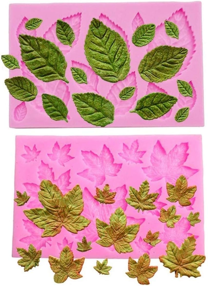 Skytail Rose Flower Leaf Fondant Mold-3D Maple Leaves Mould for Cake Decoration,Leaves Silicone Candy Mold,Cupcake Topper,Polymer Clay, Soap Crafting,Chocolate,Resin Sugarcraft Mold-image-45