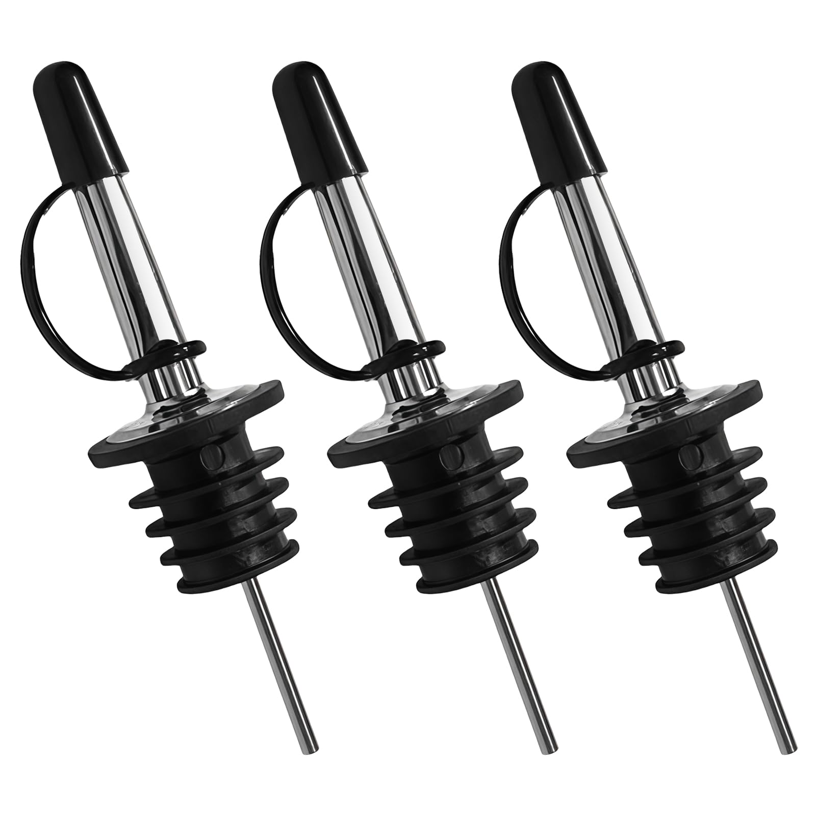 Lot De 3 Becs Verseurs Avec Bouchon - Pour Bouteilles Huile, Vin, Sirop - Dosage Précis