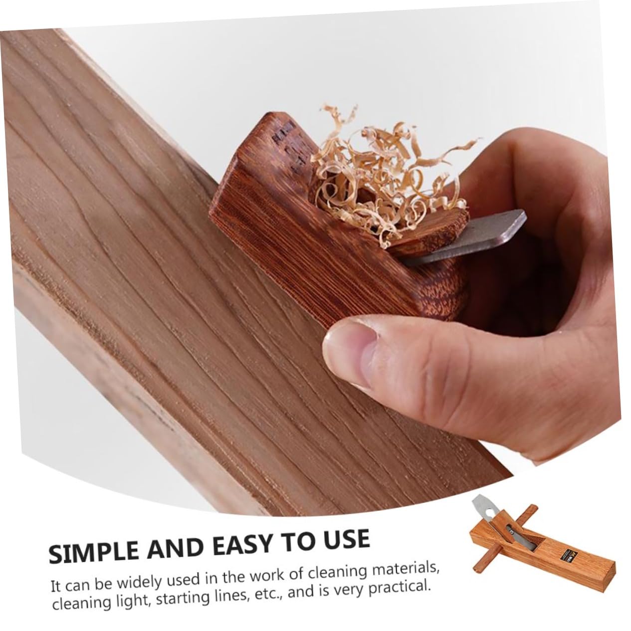 Cepilladora Manual de Madera Acero Resistente y Duradero | Herramienta de Carpintería para Trabajo Artesanal, 1 Pieza, Uso Manual para Procesamiento de Madera