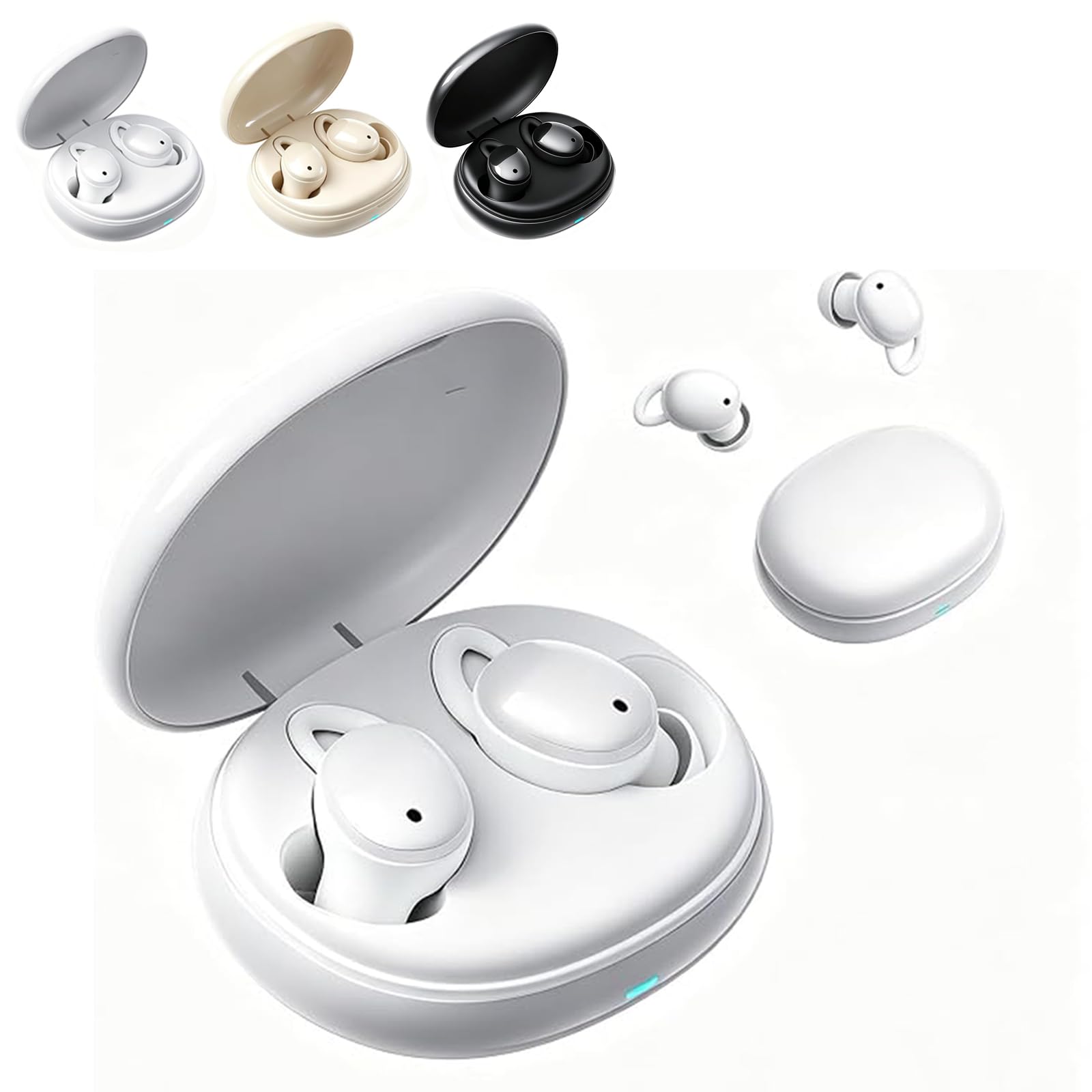 Auriculares ANC InvisibleFit para Dormir, Auriculares ANC para Dormir De Lado, Auricular Inalámbrico con Cancelación De Ruido Mini Compacto, Ideal para Relajación, Sueño Reparador (White)