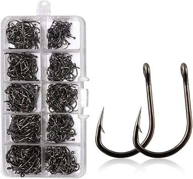 100Pcs Large Size Freshwater Saltwater Fishing Hooks Set, Worm Soft Bait Offset Jig Fish Hooks