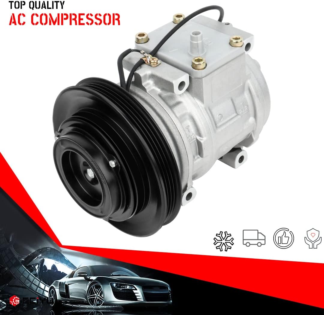 cciyu Air Conditioning Compressor Fit for Toyota Corolla for Mazda RX-7 for Geo Prizm 1.3L 1.6L 1.8L 1993-1997 Replaces AC Compressor for Car