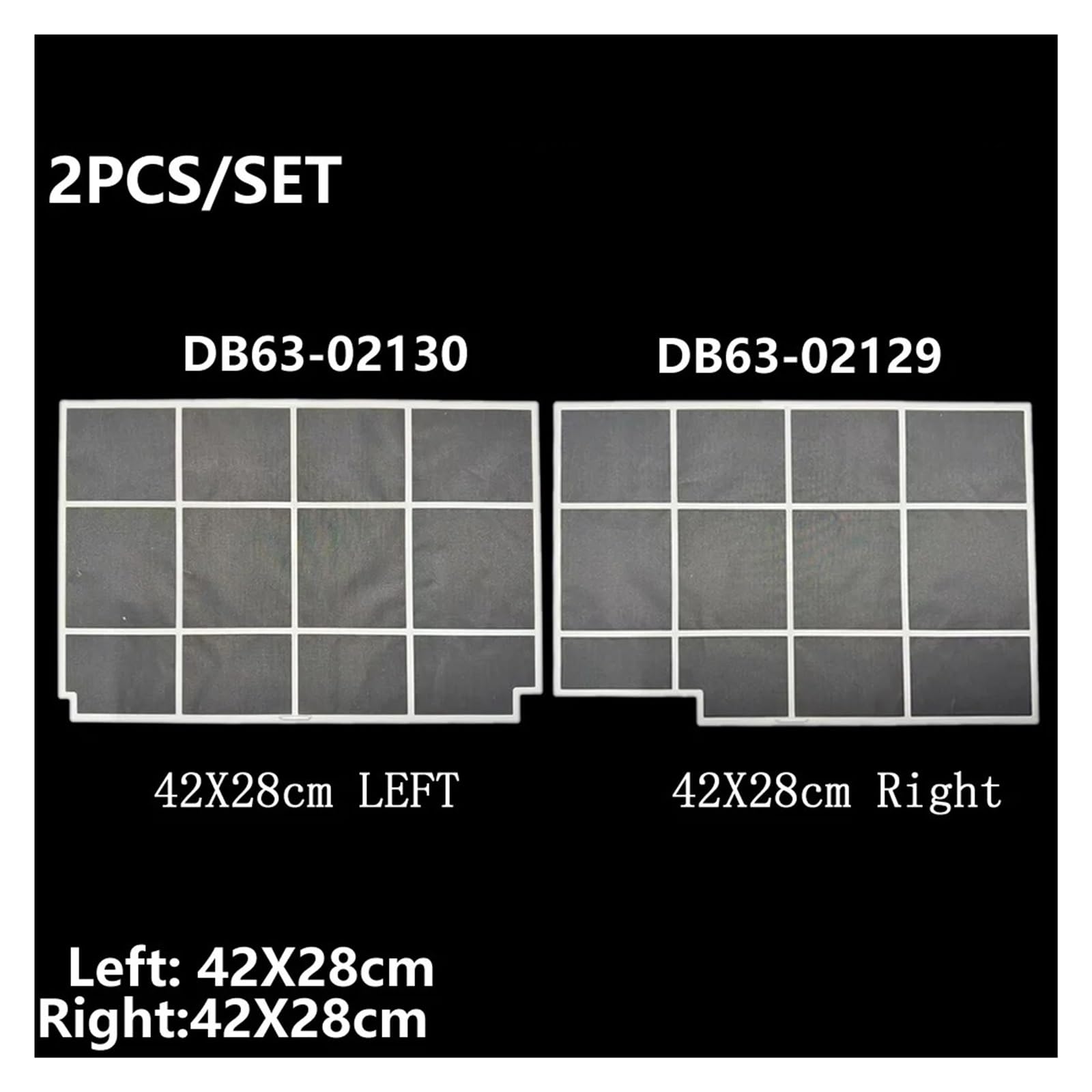 1 Set Filtro Aria Condizionata, Compatibile Con Samsung, Sinistra: 42X28 Cm DB63-02130+destra: 42X28 Cm DB63-02129 Filtro Aria Condizionata Schermo Antipolvere