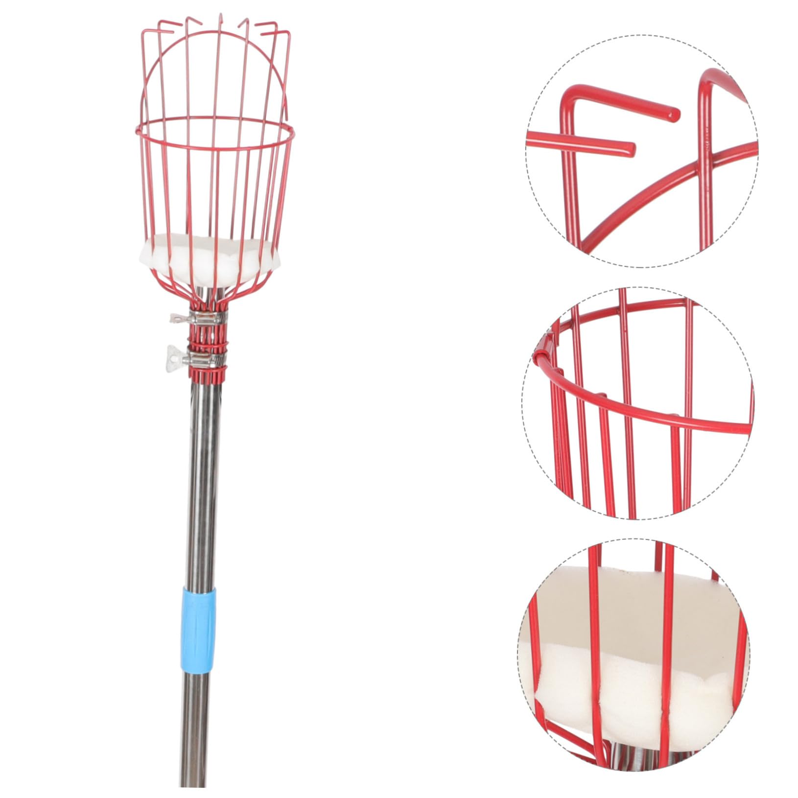 Cueilleur De Fruits Amovible Outil De Cueillette Portable Perche Acier Inoxydable Attrape-Fruits pour Verger Parc Ferme Jardin