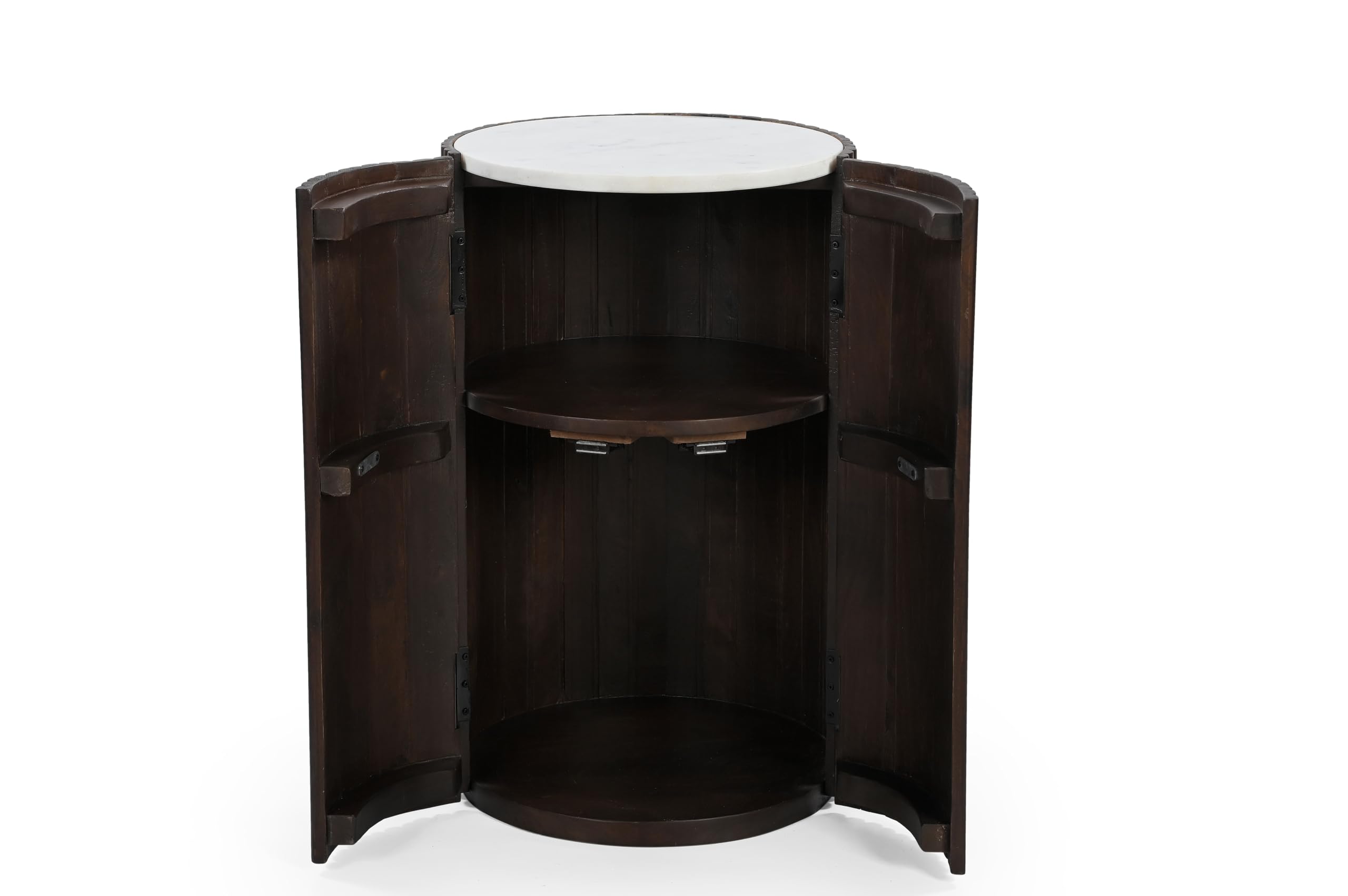 iAnanas Barschrank Premium Luxus Rustikales Weinregal aus Holz mit Marmorplatte dekorativer Weinständer Stauraum für Getränke und Gläser ideal für Wohnzimmer Party Raum Bistro Hausbar