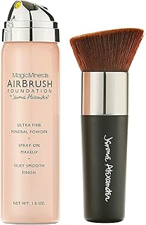 Sponsored Ad - MagicMinerals AirBrush Foundation by Jerome Alexander – 2pc Set with Airbrush Foundation and Kabuki Brush -...