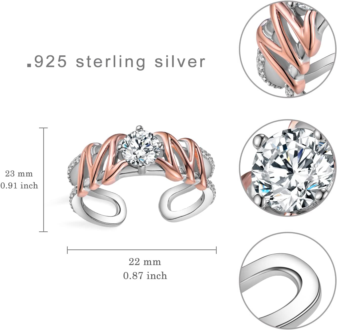 Mom Mother Ring for Women 925 Sterling Silver Adjustable Mom Rings Mothers Day Jewelry Gifts for Women Mom - Image 4