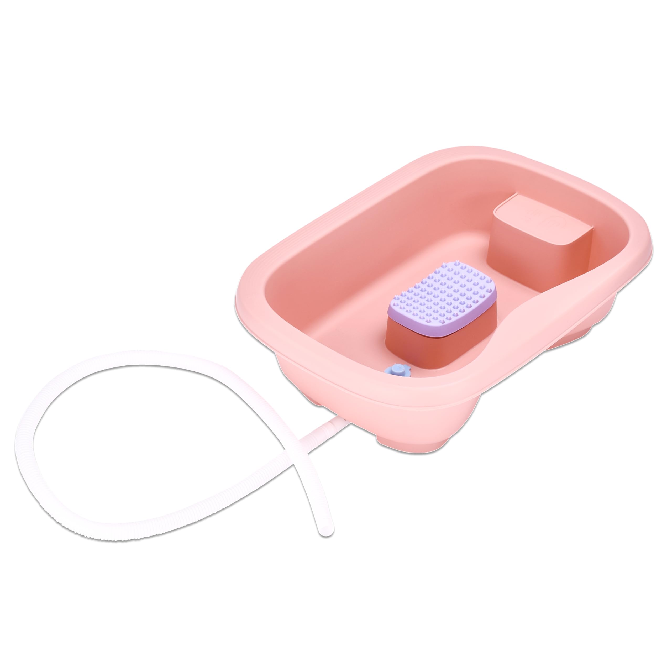 Tranquil Beauty Pink Portable Hair Washing Basin - Use on Bed, Bathtub or Sink - with Neck Support and Drain Hose - for Children Elderly and Pregnant Women