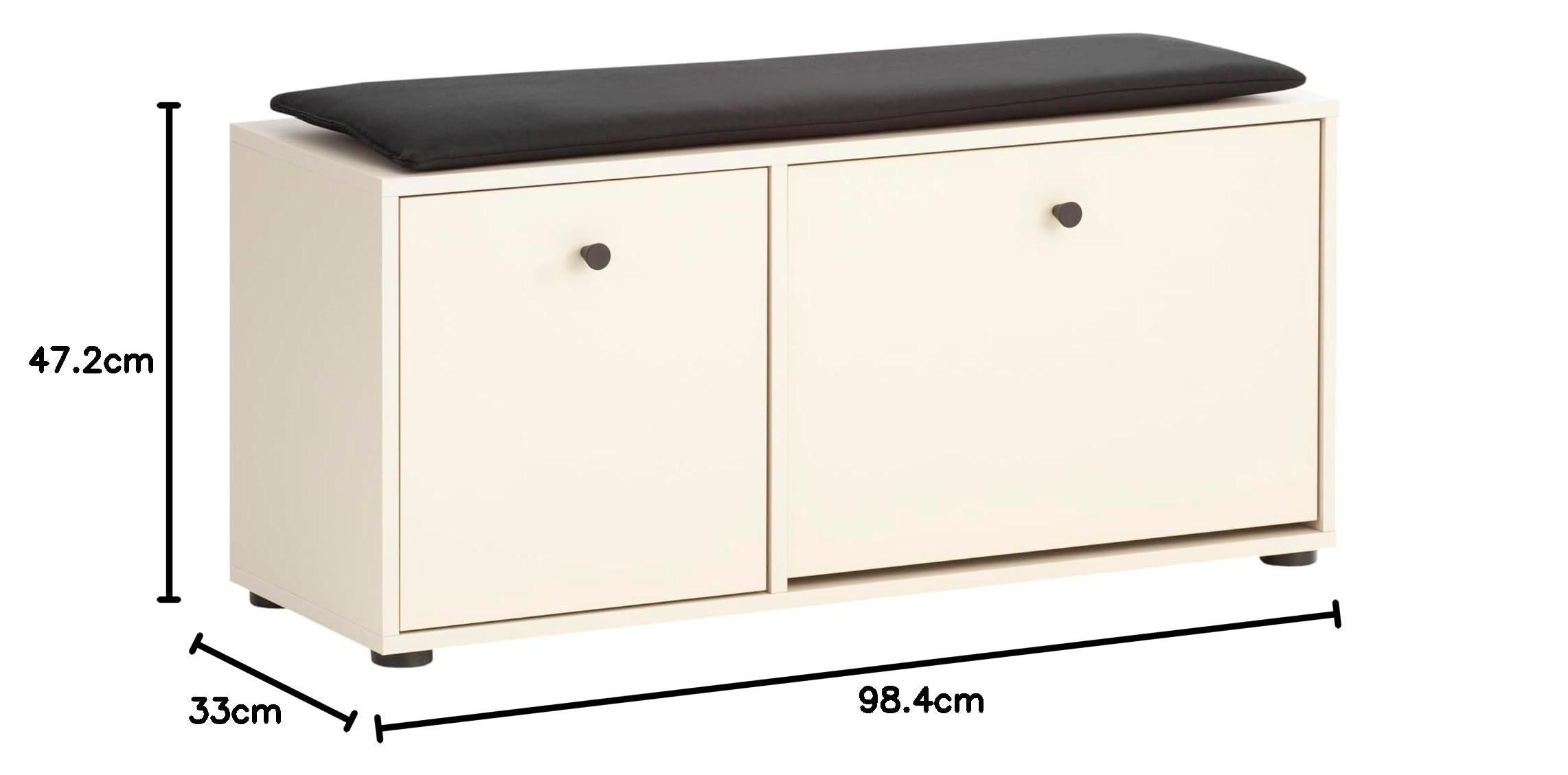 Schildmeyer Schuhbank Lovund 157703, cremebeige, 98,4 x 33 x 47,2 cm