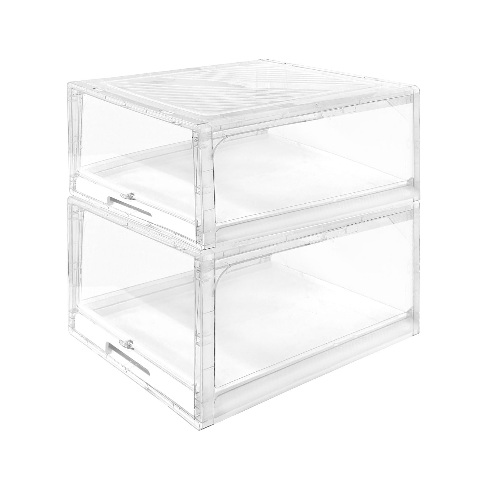 Kalttoy Of 2 Baseball Cap Boxes Equipped with Transparents Window and Seal for Pristines Home Organization Hat Organizers