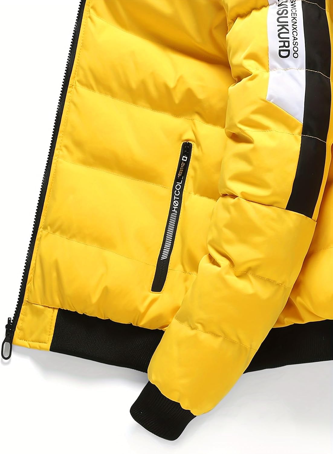 Chaqueta de plumón con Cremallera de Invierno cálida para Hombre para Exteriores con Capucha Deportiva Parka cálida y cómoda Acolchada Gruesa Ropa Reversible