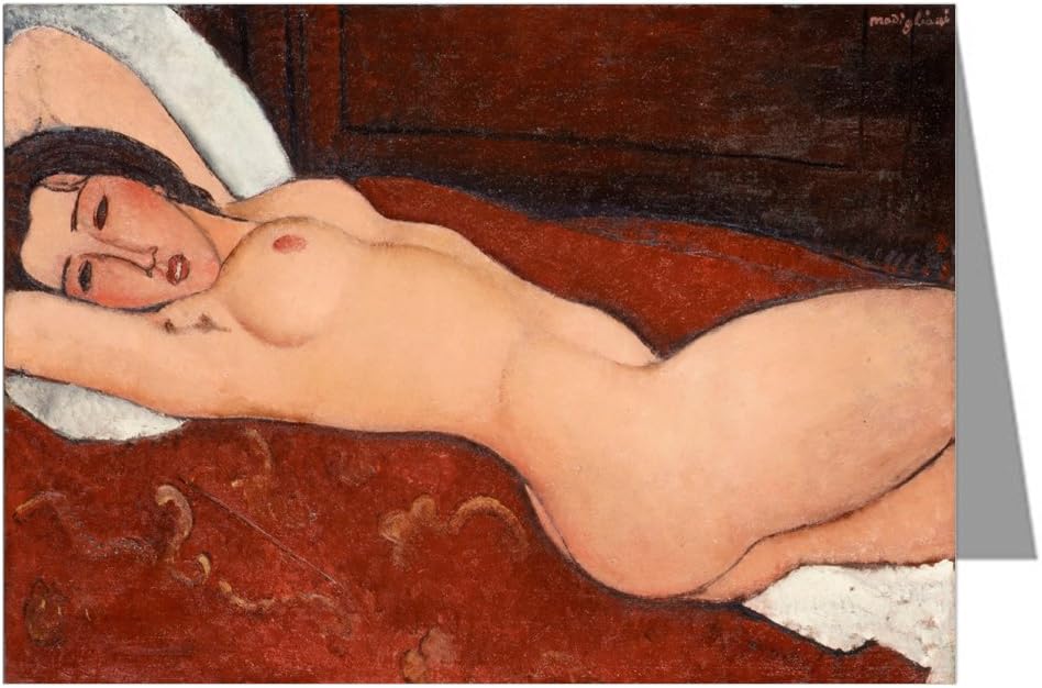 Single Amedeo Modigliani Fine Art Painting Titled Reclining Nude 1917 Greeting Card