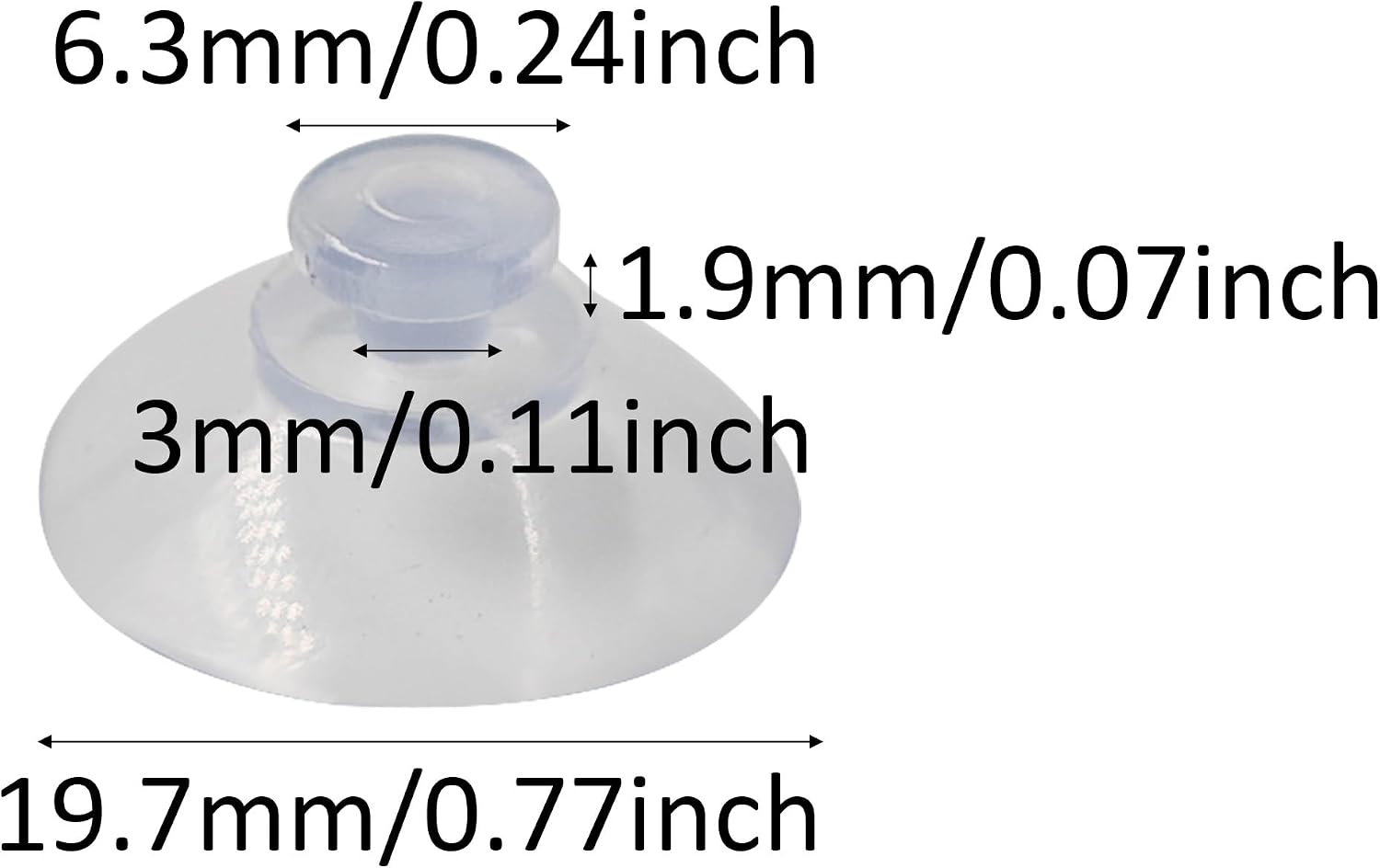 20Pcs 20mm/0.8” Clear Suction Cups Without Hooks, Transparent Glass Table Top Sucker Pads, Anti-Collision Furniture Protection for Office Desk Cabinet Doors